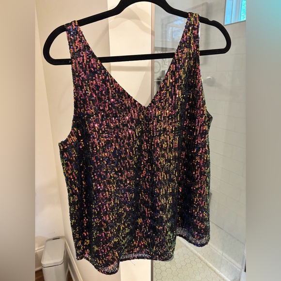 LOFT Rainbow Sparkle Top - Picture 1 of 1
